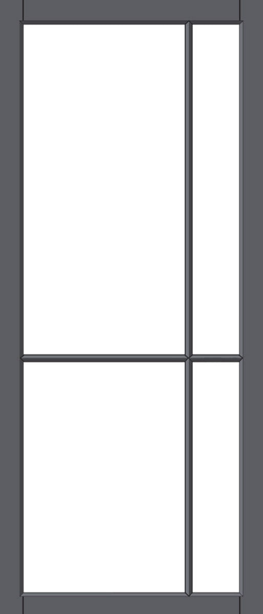 Urban Lite Lerens Door DD0117C Clear Glass - Dark Grey Premium Primed