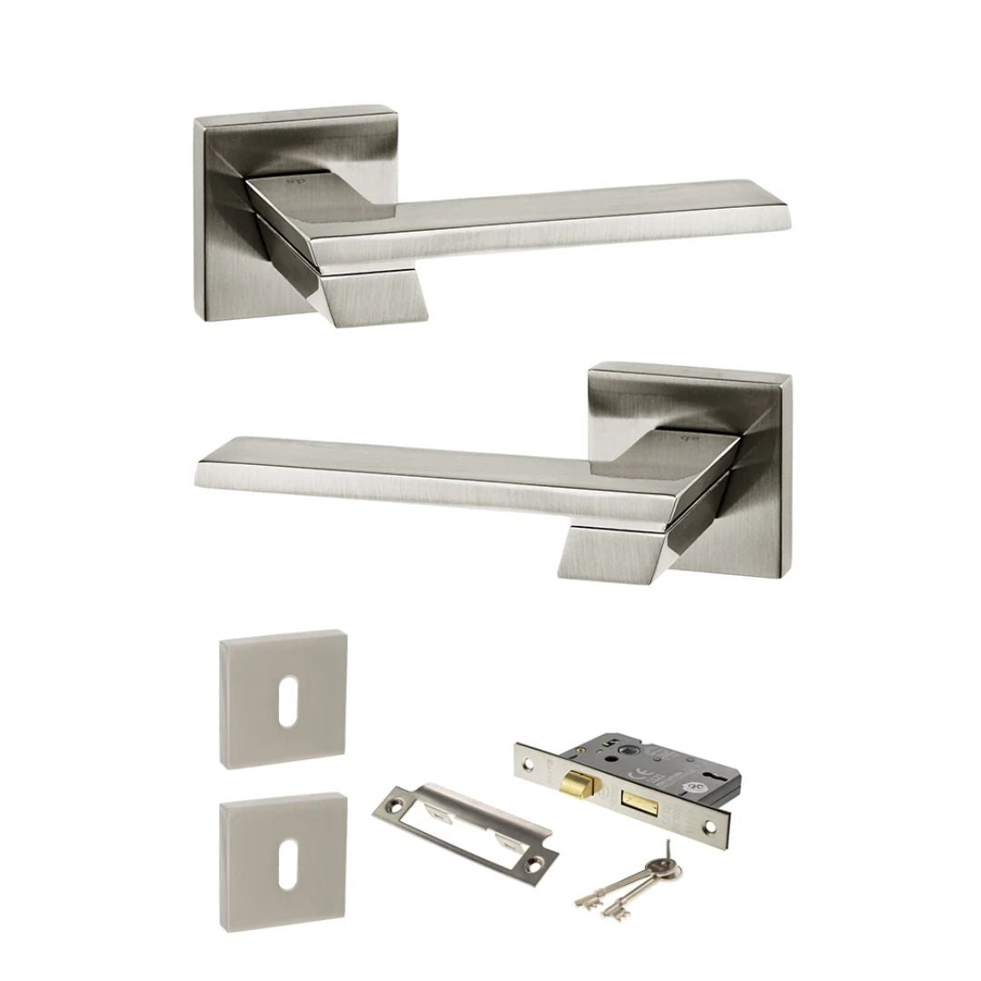 Atlantic SP203SN Senza Pari Giovanni on Square Rose Door Handle Pack