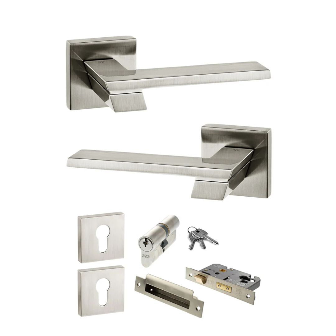 Atlantic SP203SN Senza Pari Giovanni on Square Rose Door Handle Pack