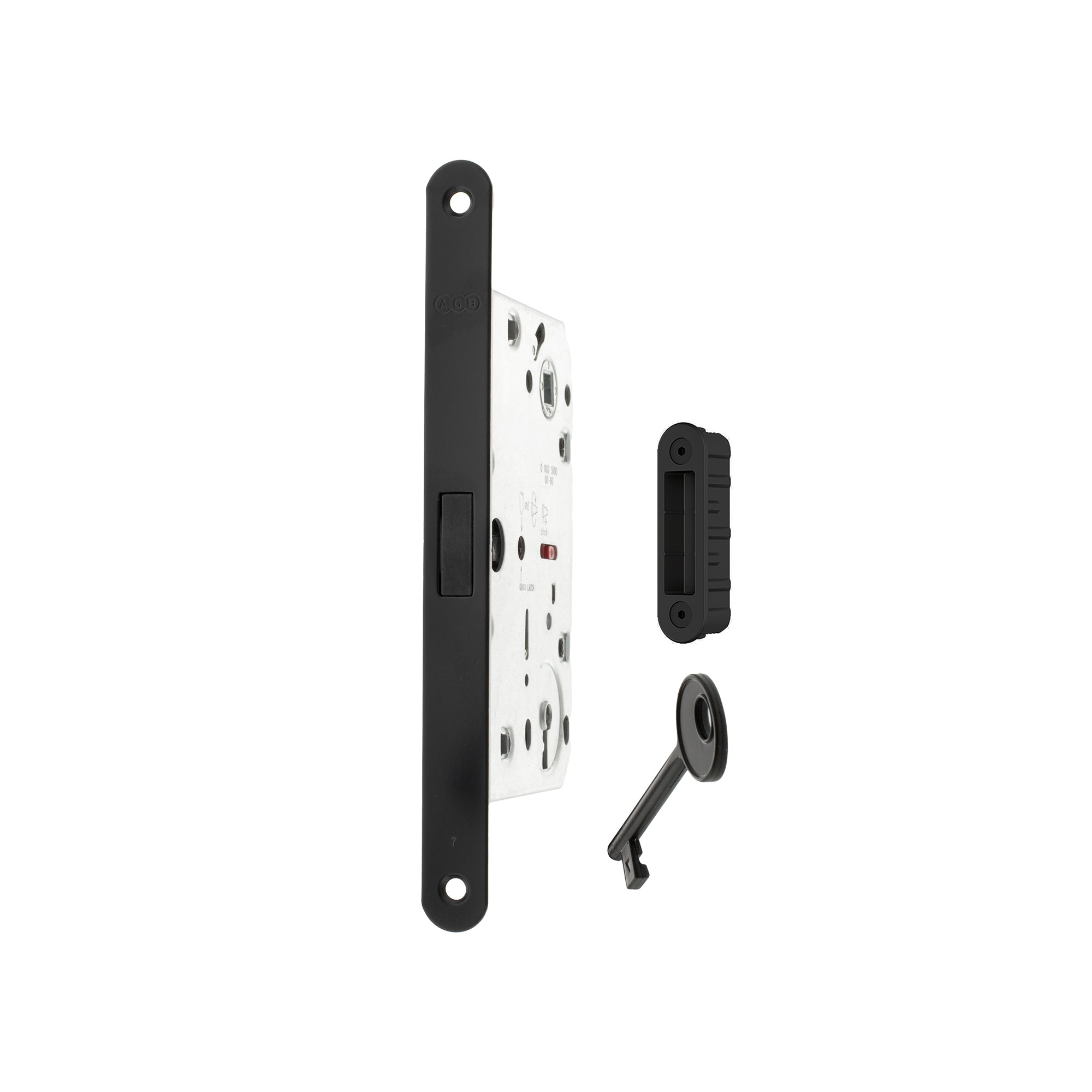 Atlantic AGB Polaris 2XT Magnetic Key Sashlock 60mm backset with strike plates for ALU doors - Matt Black