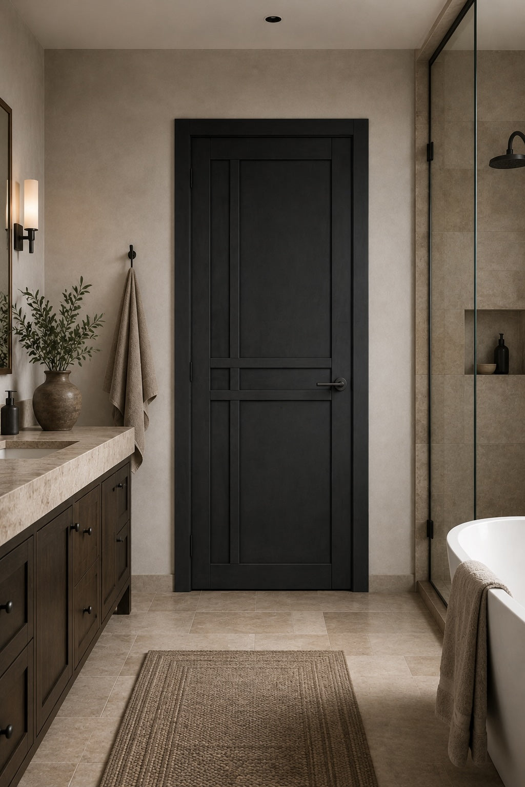 Black Industrial 6 Panel Internal Door - Artis Helsinki (Solid, Black Primed)