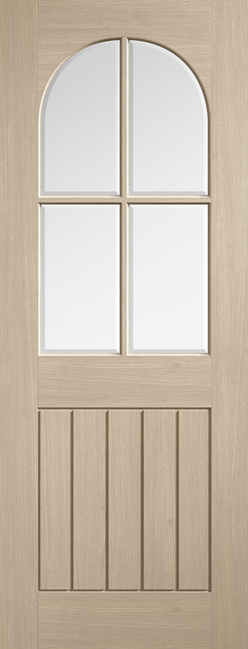 LPD Mexicano Arched Square Top Glazed Pre-Finished Blonde Oak Door