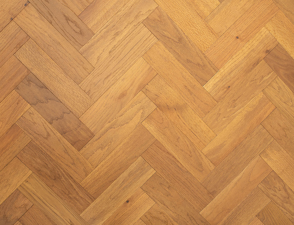 Burnham Oak Golden Brushed Herringbone Engineered Wood Flooring | UV Oiled | 80 x 300 x 10/3mm