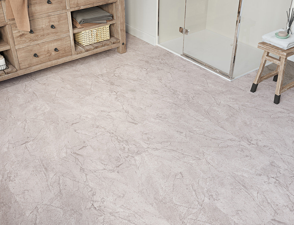 Calshot Tile Effect Weathered Natural Stone Grey Tile Effect LVT Flooring | 300 x 600 x 6.5mm