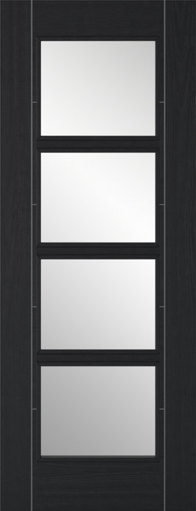 Pre-Assembled Charcoal Black Vancouver 4L Glazed Door Set