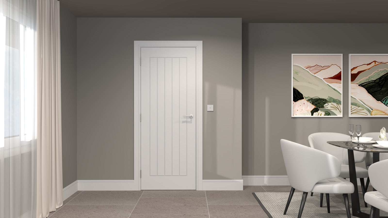 Artis Cheshire White Primed Semi-Solid Internal Door FSC
