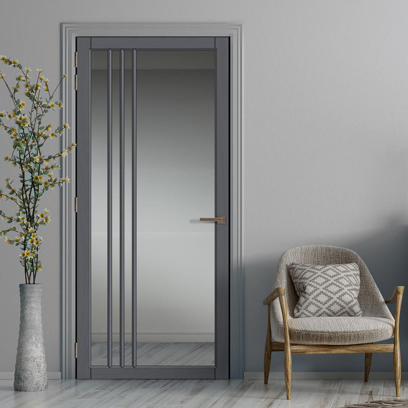 Urban Lite Bella Door DD0103C Clear Glass - Light Grey Premium Primed