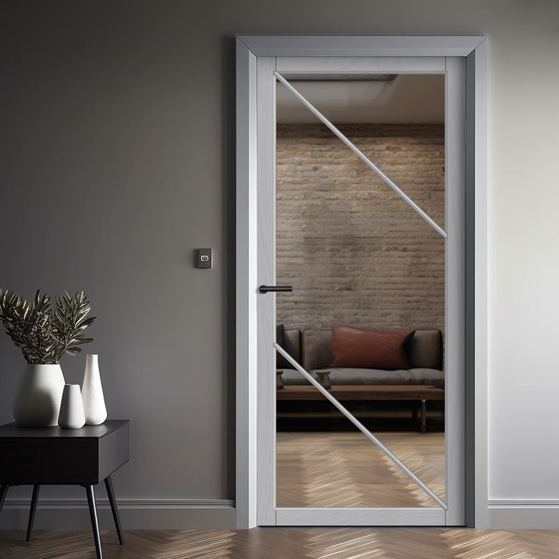 Urban Lite Aria Door DD0124C Clear Glass - Light Grey Premium Primed