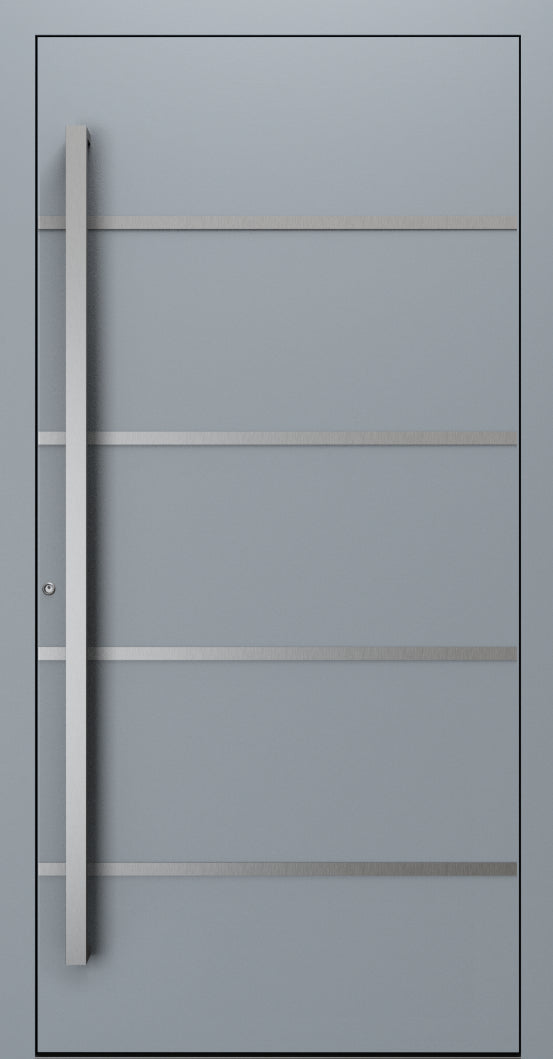 Turenwerke SL75 Design 02 Premium75 aluminium door in silver grey RAL 7001