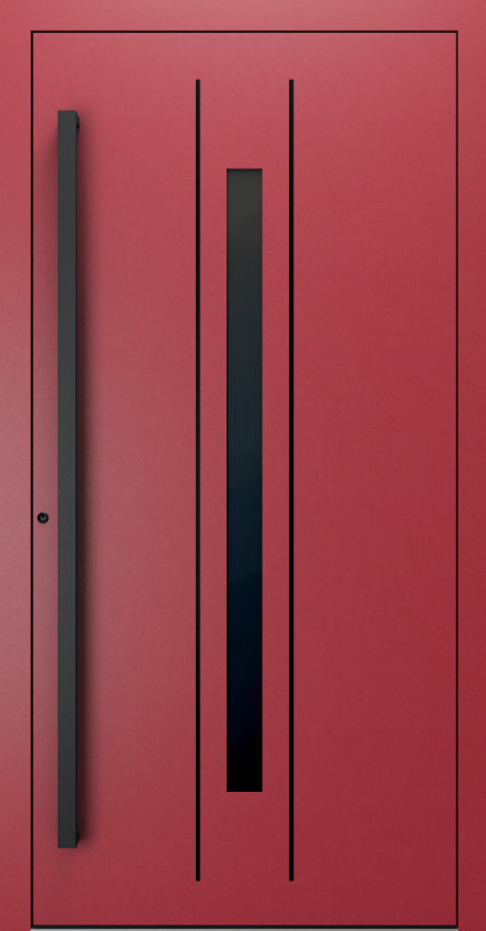 Turenwerke SL75 Design 620B Premium75 aluminium door in purple red RAL 3004