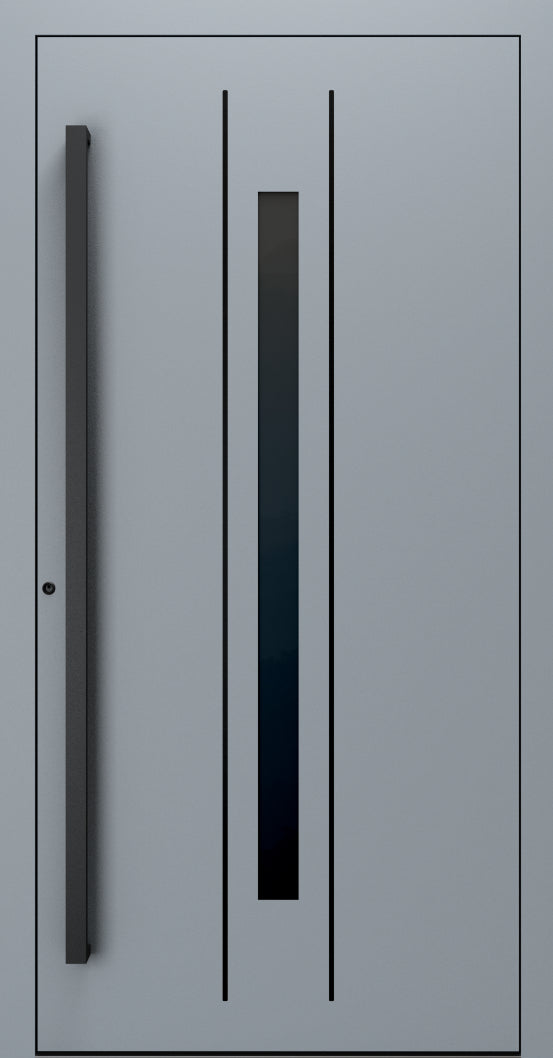 Turenwerke SL75 Design 620B Premium75 aluminium door in silver grey RAL 7001