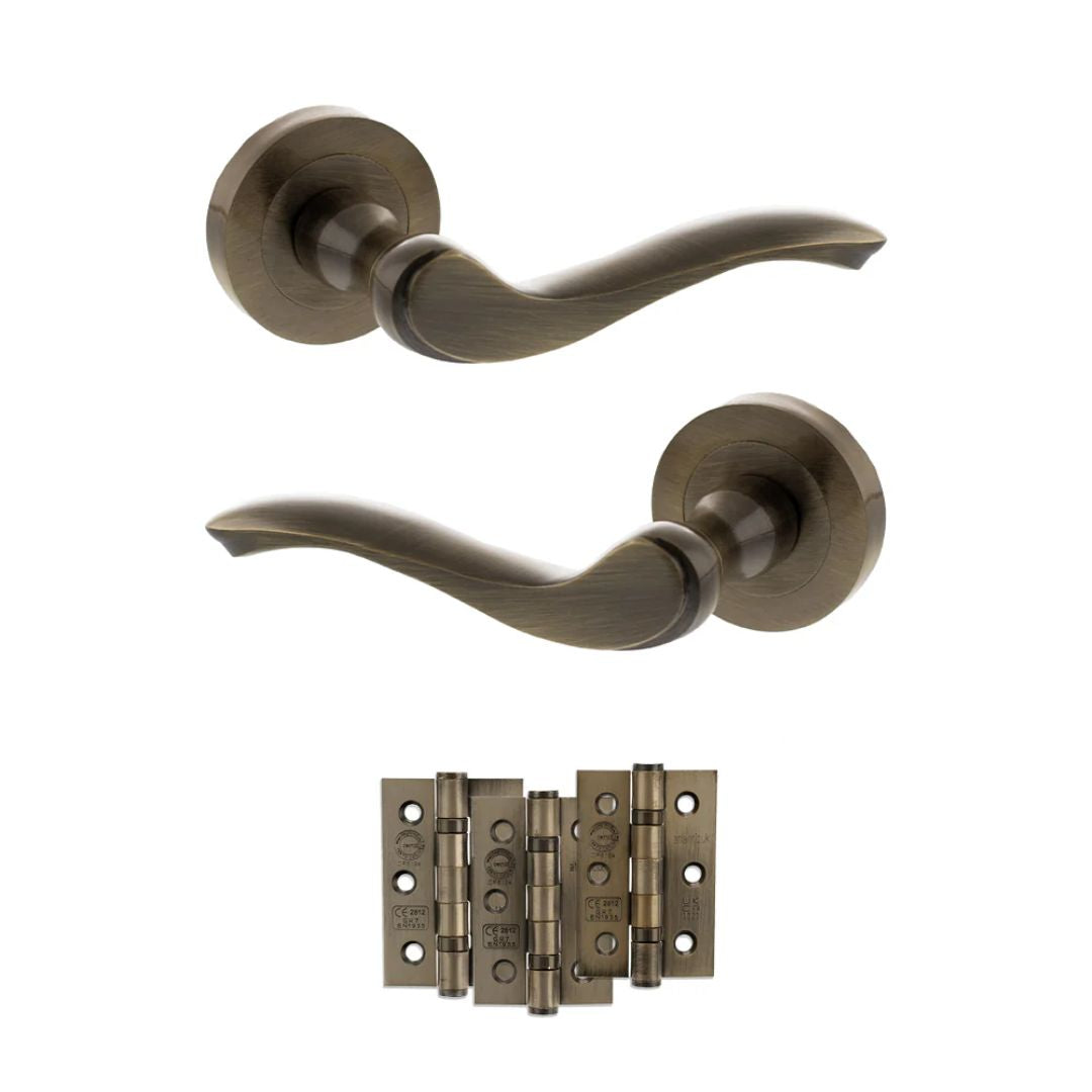 Atlantic OE178 Old English Warwick on Round Rose Door Handle Pack