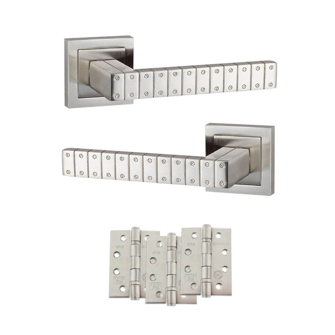 Atlantic SPC193SN Senza Pari Bianca on Square Rose Door Handle Pack
