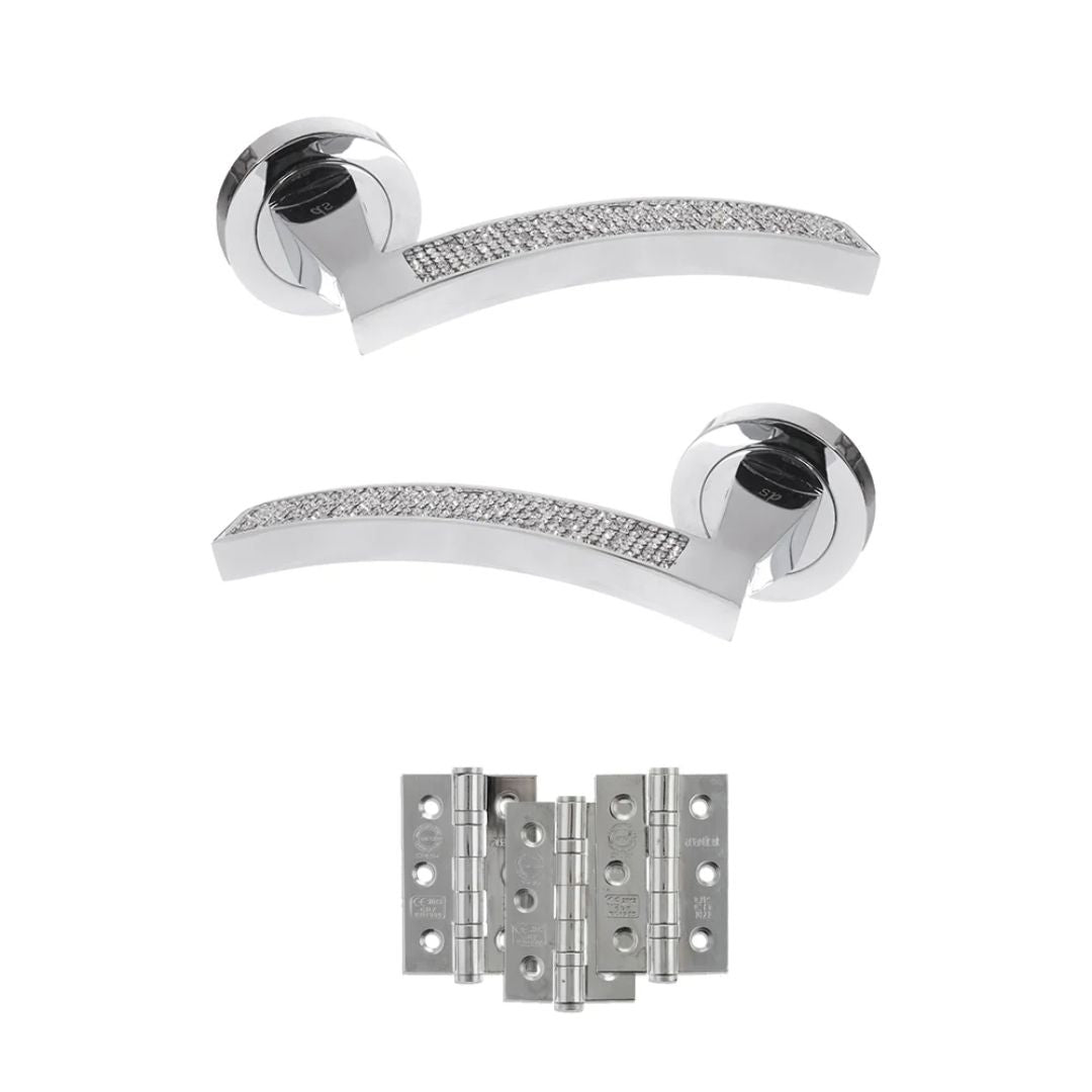 Atlantic SPM167CRCP Senza Pari Crystal on Round Rose Door Handle Pack