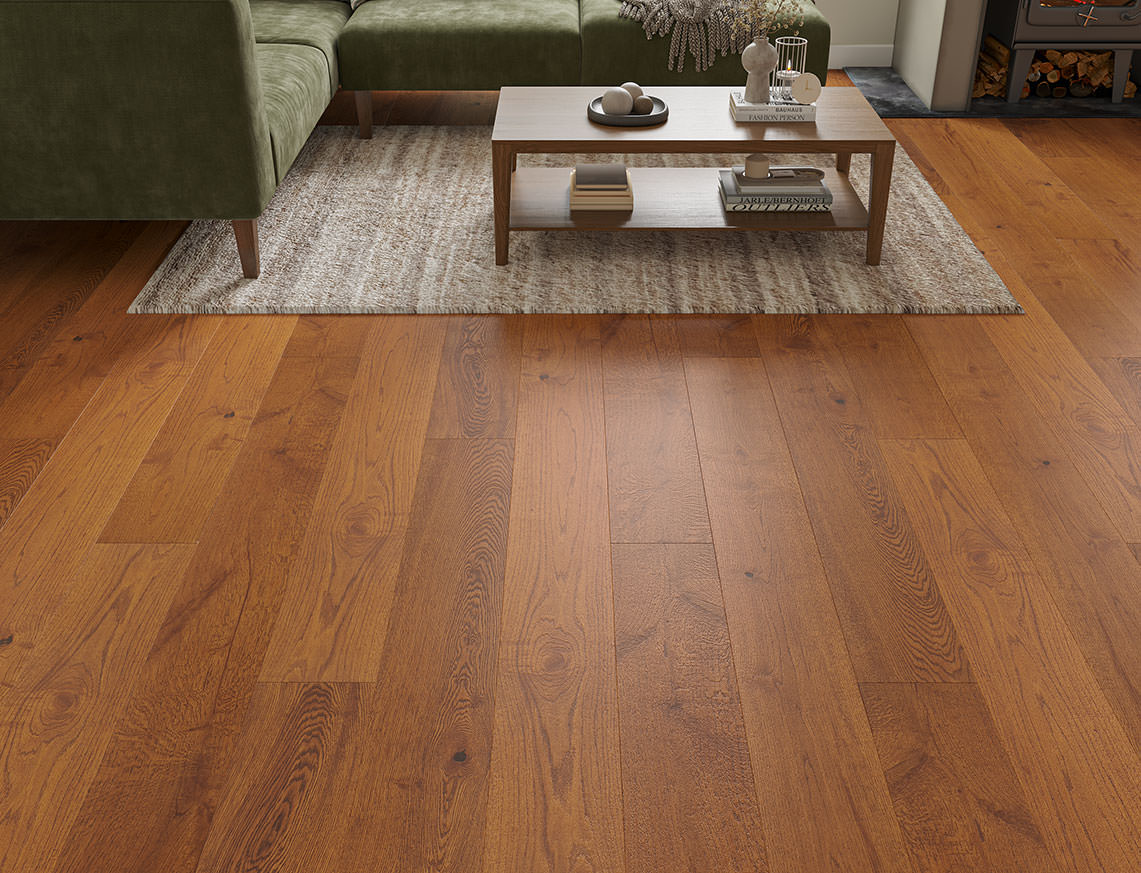Darwin Oak Golden Brushed Plank Engineered Wood Flooring | UV Oiled | 190 x 1900 x 14/3mm