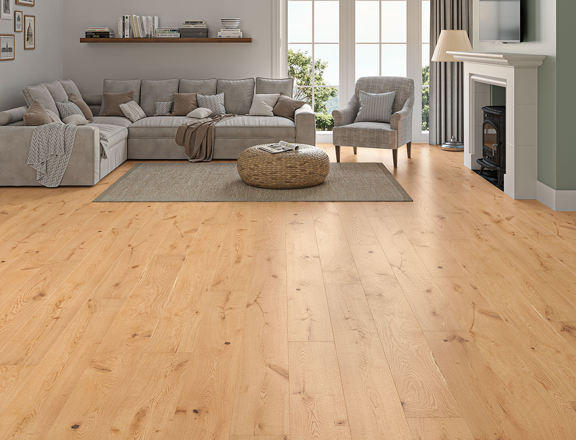 Sherwood Oak Natural Smooth Plank Engineered Wood Flooring | UV Lacquered | 190 x 1900 x 14/3mm