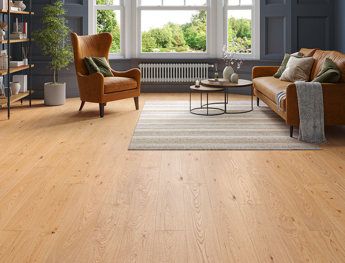 Auckland Oak Natural Smooth Plank Engineered Wood Flooring | UV Lacquered | 190 x 1900 x 20/6mm