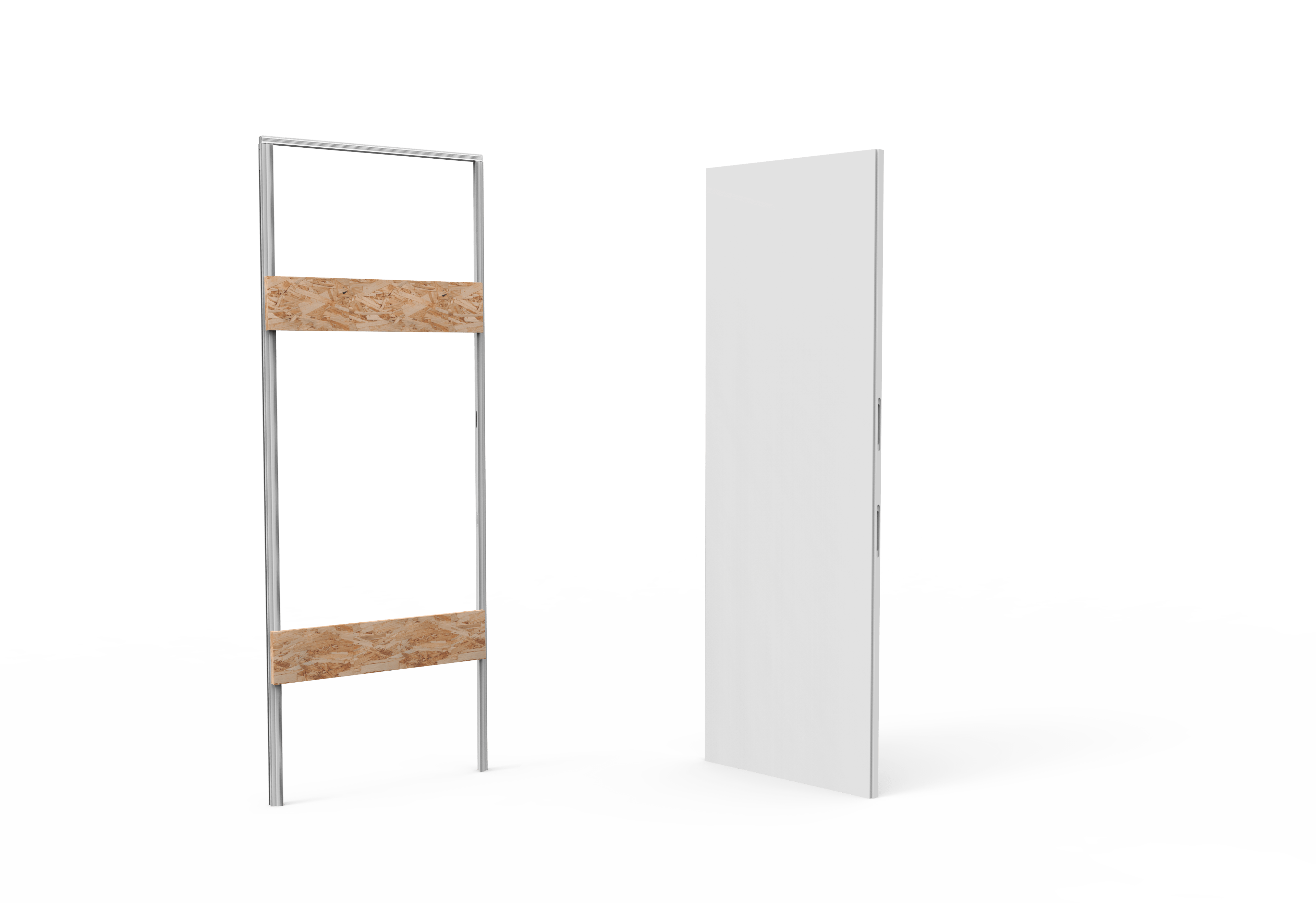 Atlantic SPECIAL ORDER Ermetika xREVERx Flush Hidden Door System with White Primed Door - Satin Chrome Latch/Bathroom Accessories