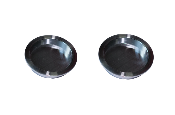 Eclisse Round Flush Pull Handle Set For Sliding Pocket Door - Satin Chrome Essentials Collection