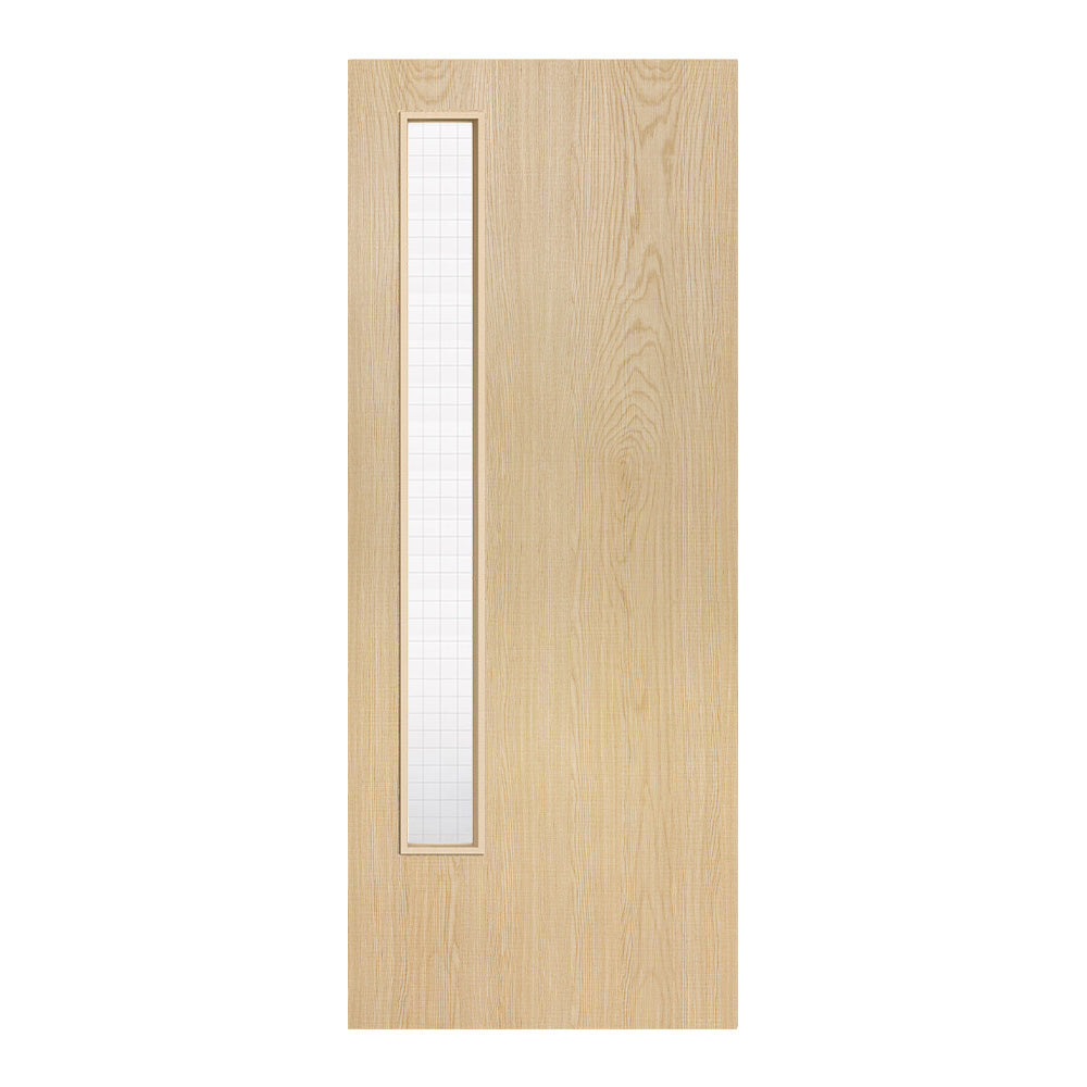 Pre-Assembled Flush Prefinished Ash FD30 Option 13 Wired Glaze Certifire CF5740 FSC Door Set