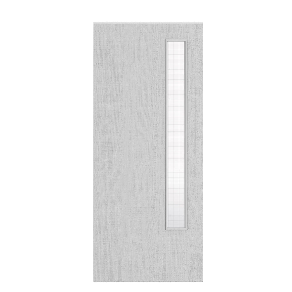Pre-Assembled Flush Light Grey Ash FD30 Option 13 Wired Glaze Certifire CF5740 FSC Door Set