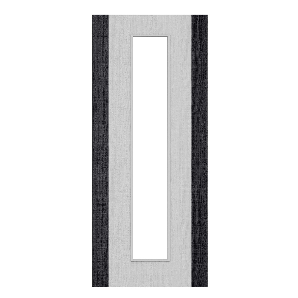 Pre-Assembled Flush Light Grey Ash Dark Grey Edges FD30 Option 10 30M Clear Glaze Certifire CF5740 FSC Door Set