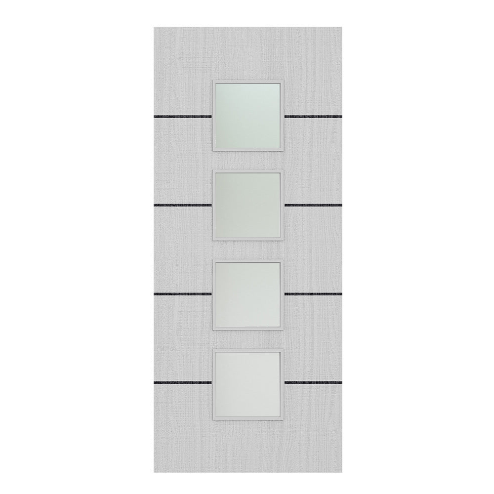 Deanta Flush Light Grey Ash Horizontal Inlay Option 09 Satin Glaze FSC