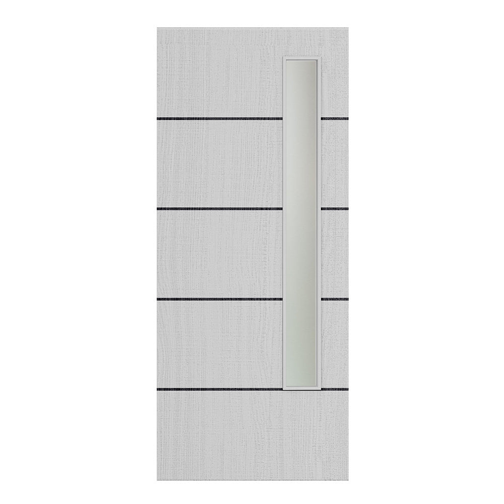 Pre-Assembled Flush Light Grey Ash Horizontal Inlay Option 13 Standard Glaze Door Set FSC