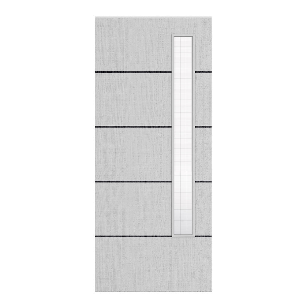 Pre-Assembled Flush Light Grey Ash Horizontal Inlay FD30 Option 13 Wired Glaze Certifire CF5740 FSC Door Set