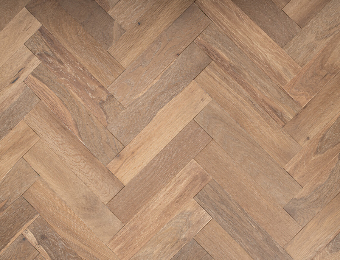 Malton Oak Grey Smoked Brushed Herringbone Engineered Wood Flooring | UV Oiled | 90 x 400 x 15/4mm