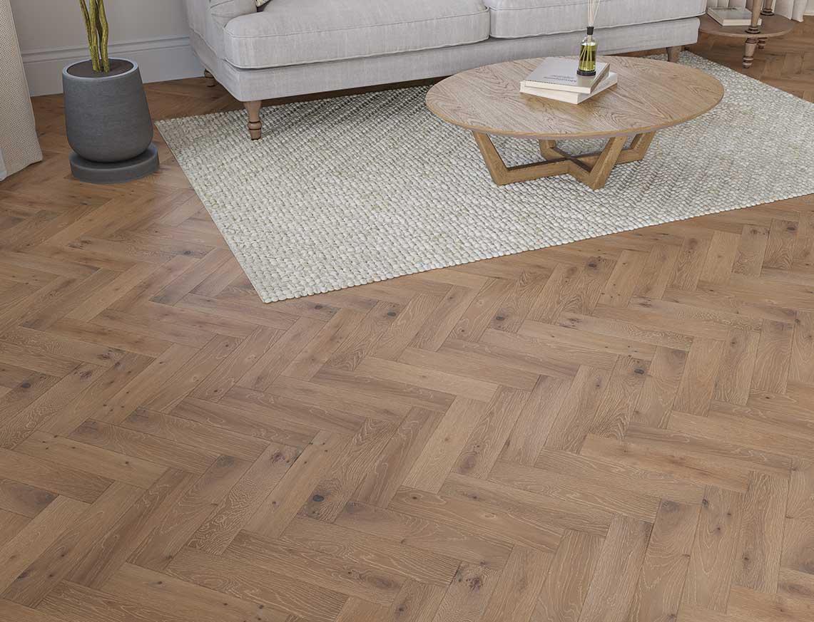 Mercia Oak Grey Brushed Herringbone Engineered Wood Flooring | UV Lacquered | 80 x 350 x 20/6mm