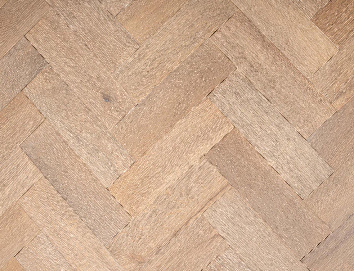 Hainault Oak Grey Smoked White Brushed Herringbone Engineered Wood Flooring | UV Oiled | 90 x 300 x 14/3mm