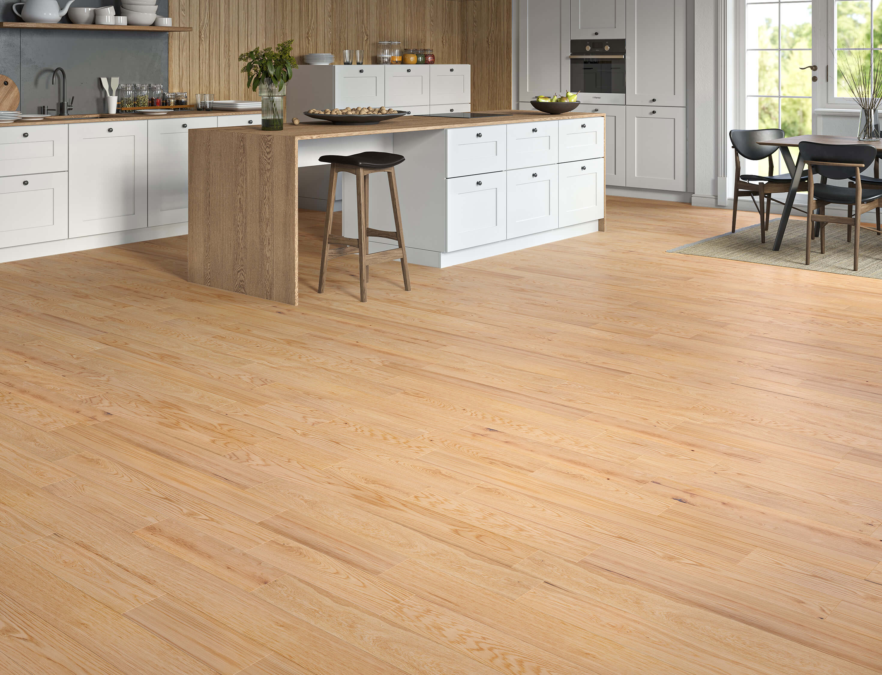 Heartwood Oak Natural Smooth Plank Engineered Wood Flooring | UV Lacquered | 125 x 300-1200 x 14/3mm