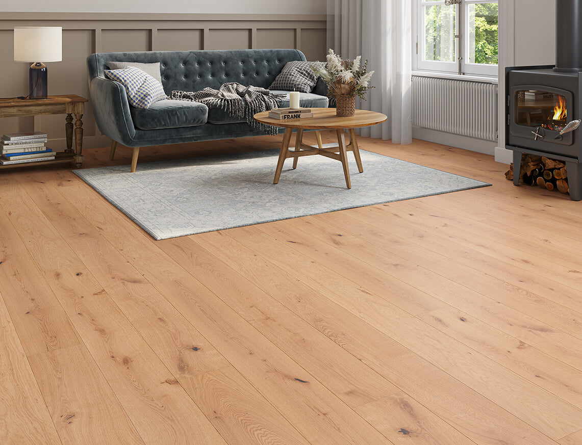 Herrington Oak Natural Brushed Plank Engineered Wood Flooring | UV Oiled | 180 x 1900 x 14/3mm