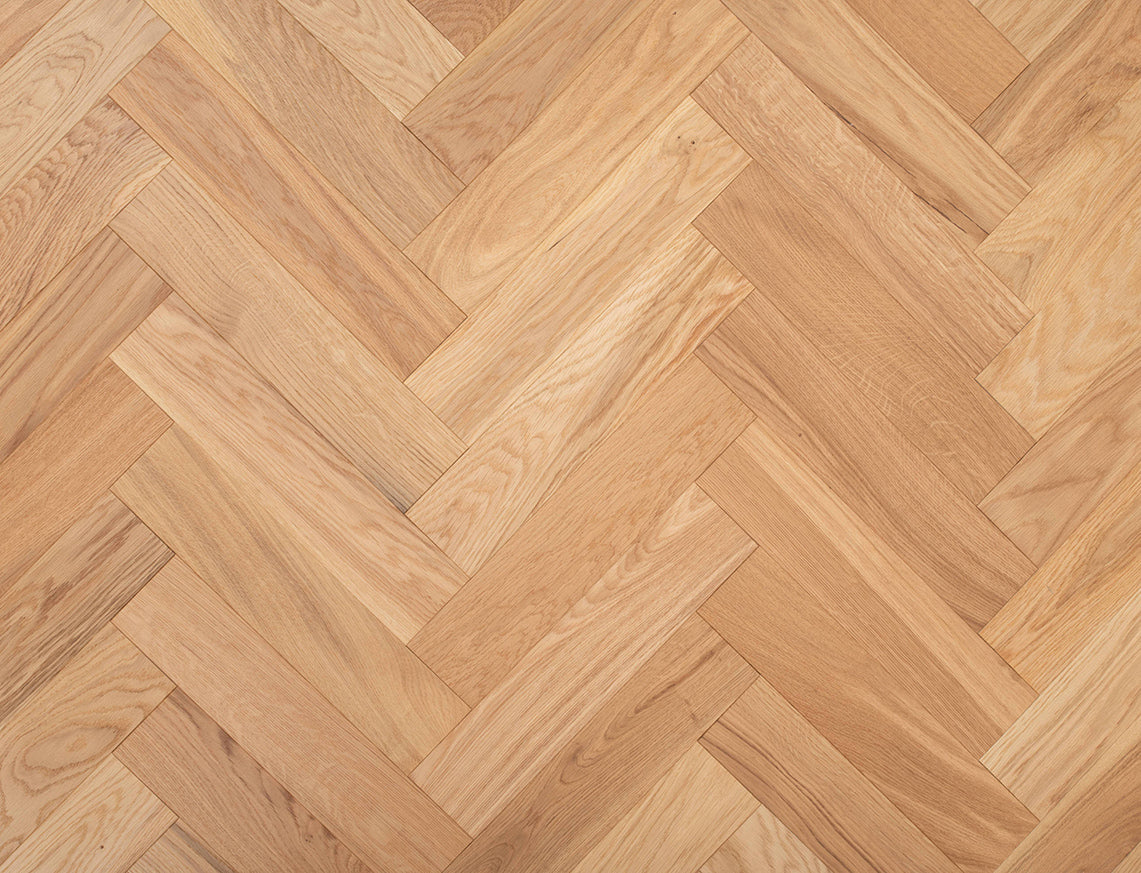Imperial Oak Natural Brushed Herringbone Engineered Wood Flooring | UV Lacquered | 90 x 400 x 15/4mm