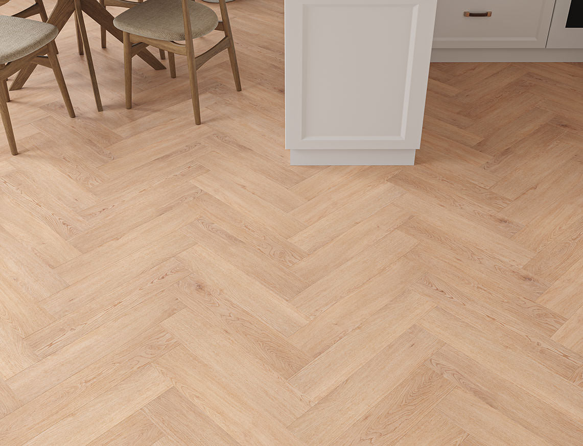 Farnham Oak Brown Oak Herringbone LVT Flooring | 128 x 615 x 5/0.5mm