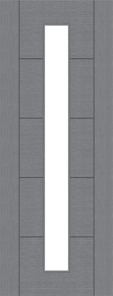 Grey Laminate Glazed 5 Panel Internal Door - Artis Ladder 5P (FSC, 1 Light)