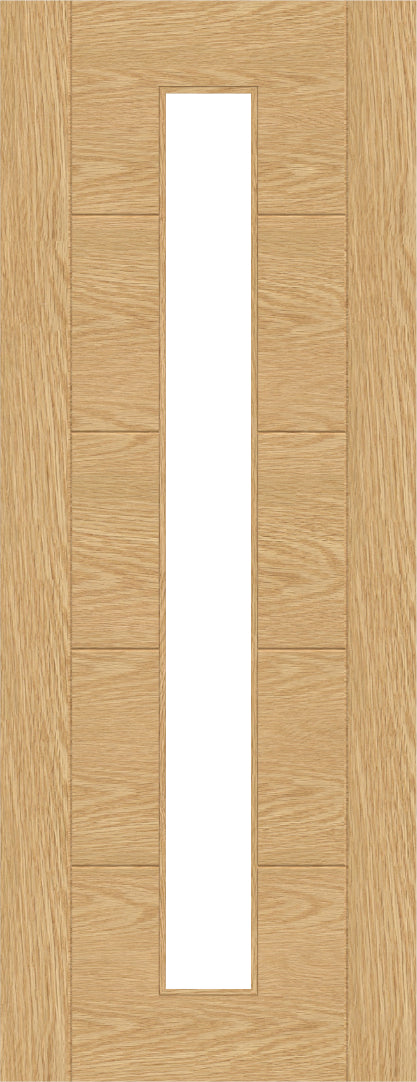 Artis Ladder 5P Unfinished Oak Clear Glazed 1L Door