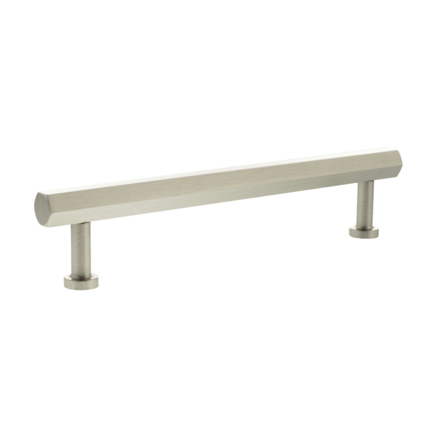 Millhouse Brass Pennington Hexagonal T-Bar Cabinet Pull Handle 160mm - Satin Nickel
