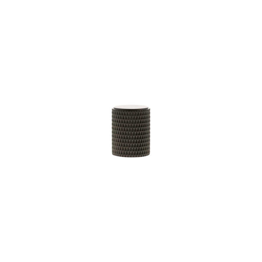 Millhouse Brass Eiffel Knurled Cylinder Cabinet Knob Handle - Urban Dark Bronze