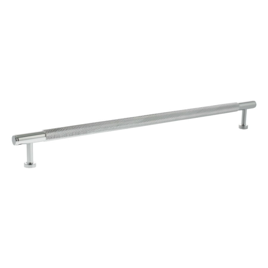 Millhouse Brass Eiffel Knurled T-Bar Cabinet Pull Handle 320mm - Polished Chrome