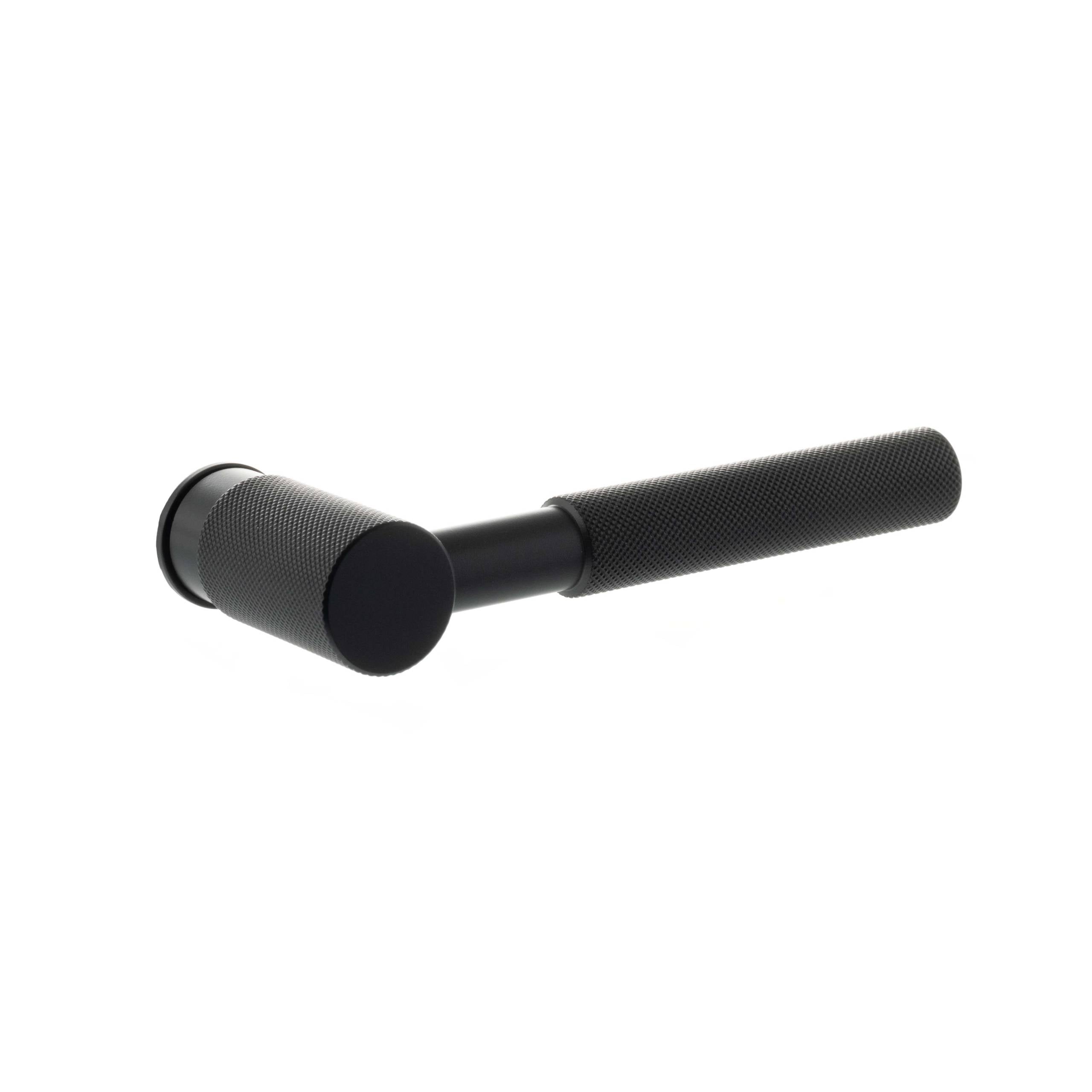 Millhouse Brass Mason Lever Door Handle on Concealed Round Rose - Matt Black