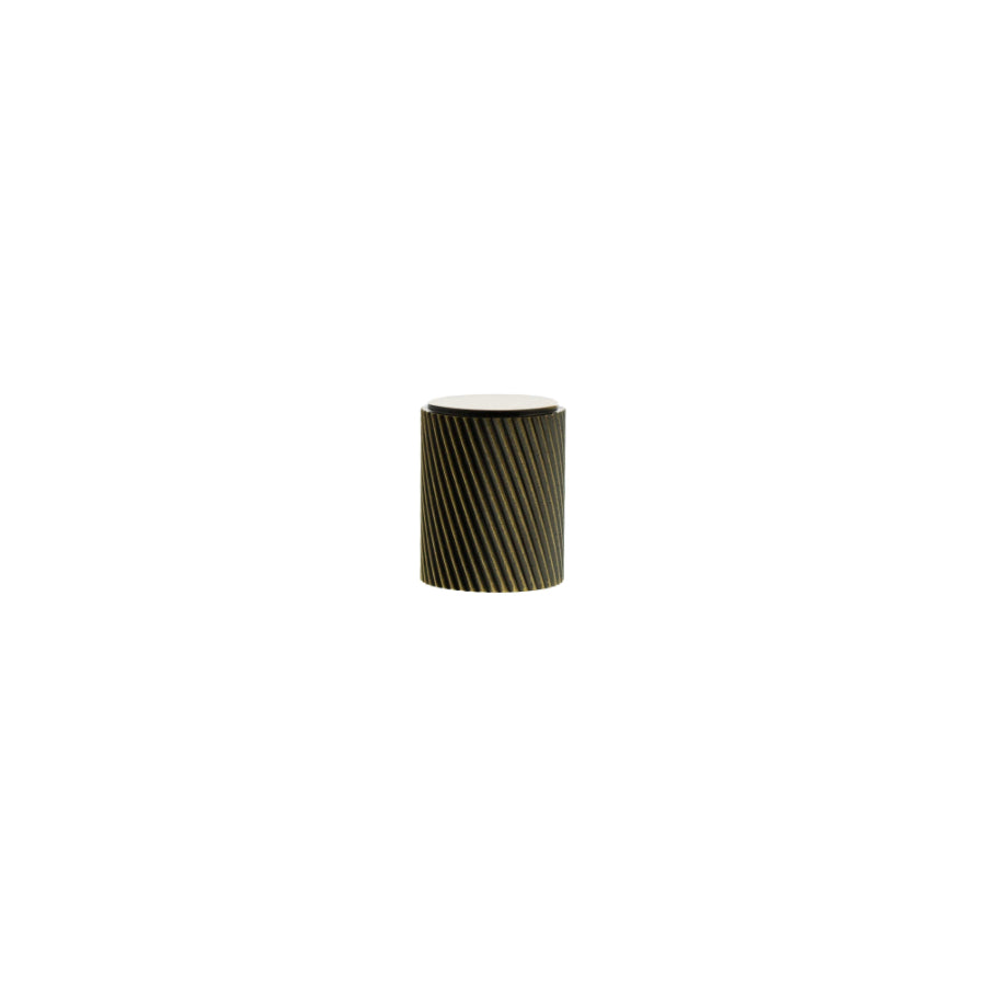 Millhouse Brass Paddington Spiral Cylinder Cabinet Knob Handle - Antique Brass