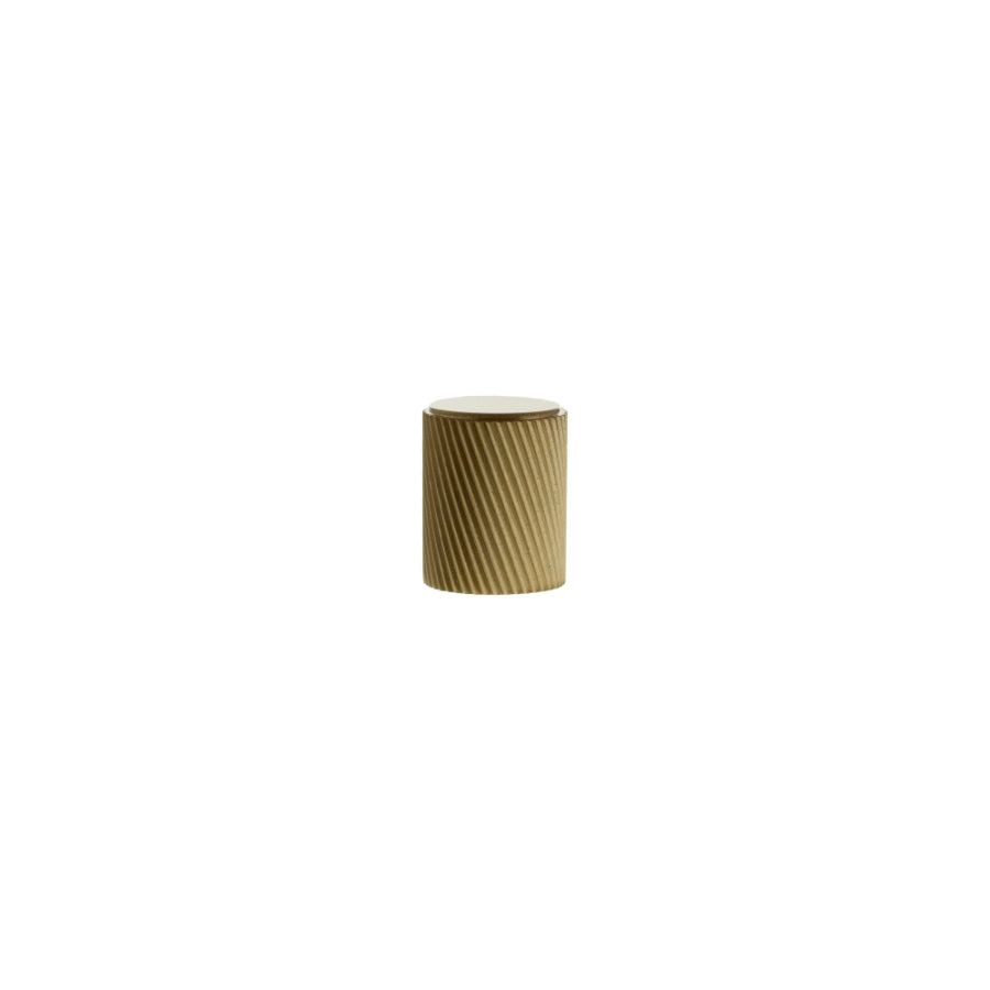 Millhouse Brass Paddington Spiral Cylinder Cabinet Knob Handle - Satin Brass