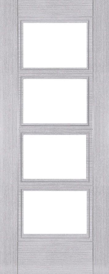 Deanta Light Grey Ash Montreal Clear Glazed FSC Internal door