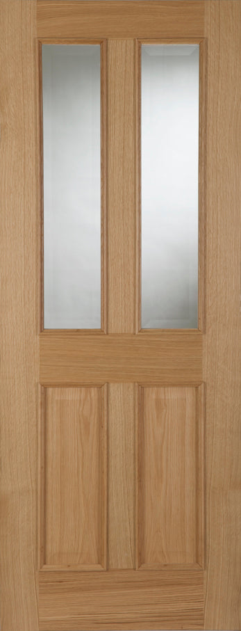 PM Mendes Oak Oxford 2 Light Glazed Raised Mould FD30 Unfinished Door