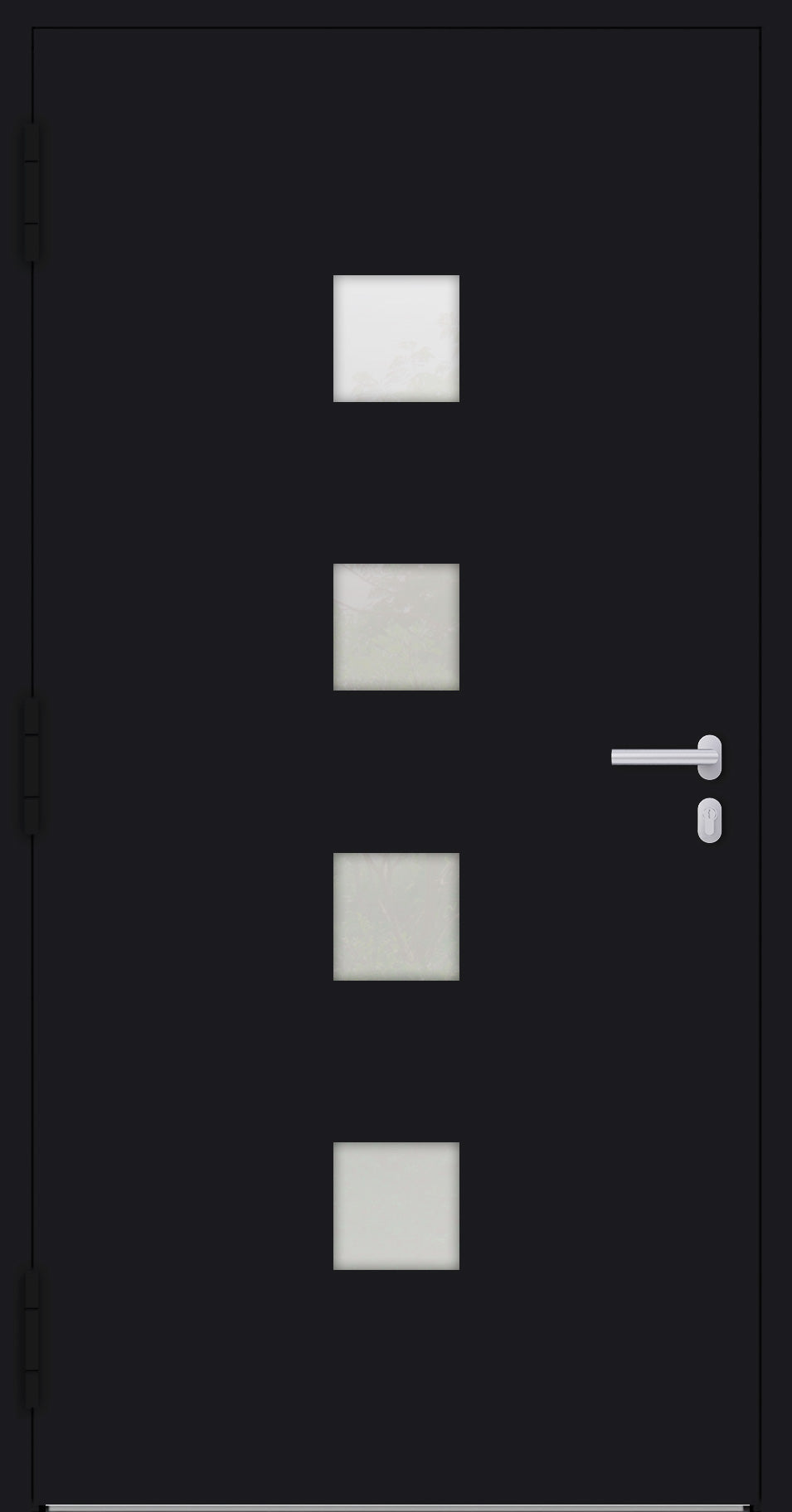 Turenwerke P90 Design 03 Aluminium Door - Black RAL9005