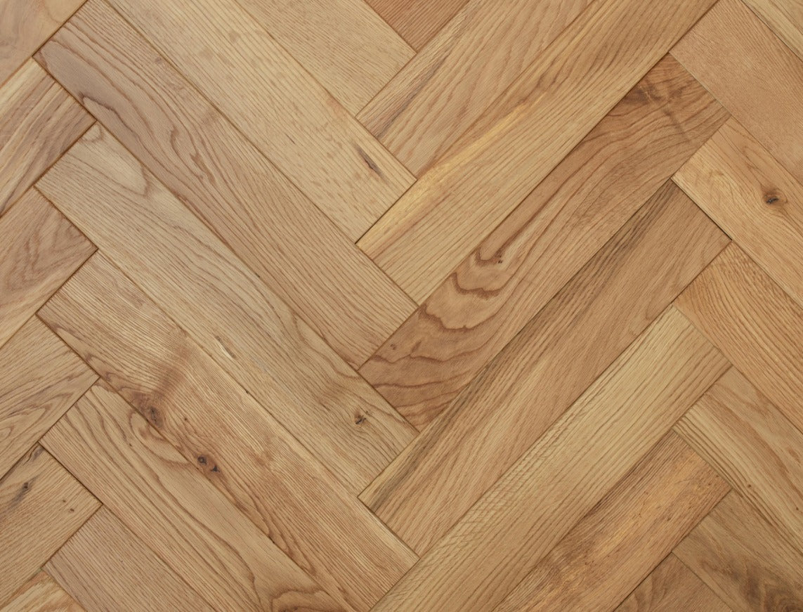 Cadogan Oak Brushed Herringbone Solid Wood Flooring | UV Lacquered | 70 x 350 x 18mm