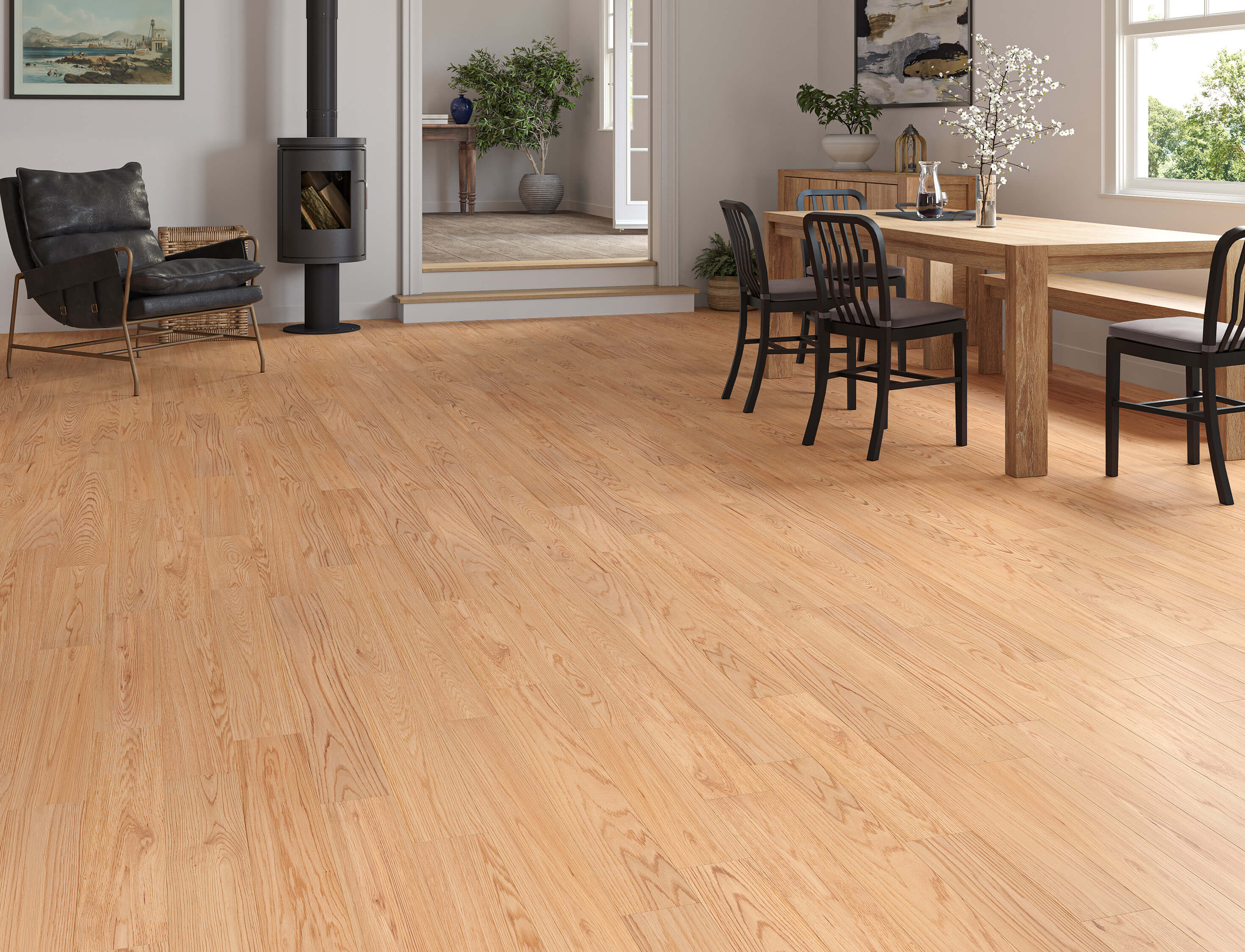 Parkhurst Oak Natural Brushed Plank Engineered Wood Flooring | UV Lacquered | 125 x 300-1200 x 14/3mm