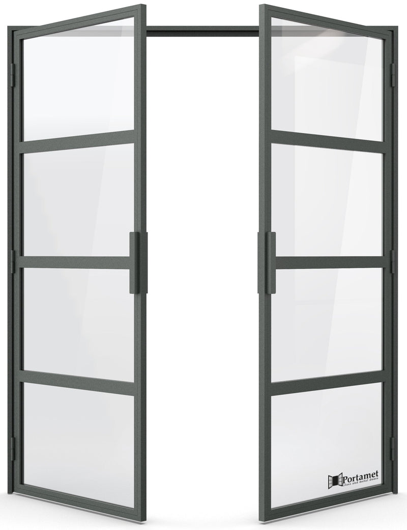 Portamet by Sfarzo - Roma Classic Double-Leaf Steel Glazed Crittal Style Door